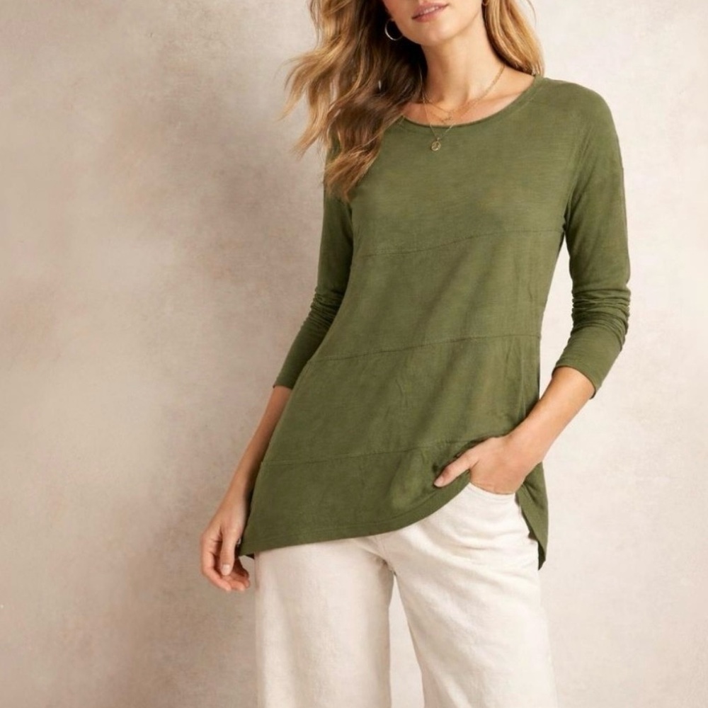 NWT Anthropologie Olive Green Long Sleeve Tee
